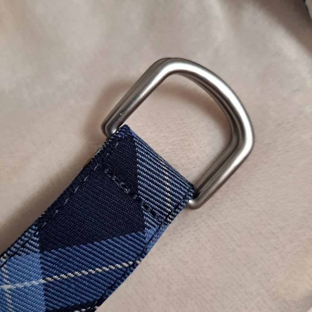 Lands End Kids Blue Plaid Belt